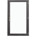 Fenêtre ouvrant à la française alu H95cm X L80cm cm, gris ant., 1 tirant droit
