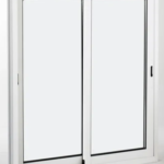 Fenêtre coulissante Aluminium 115X120 cm blanc, 2 vantaux gauche/droite