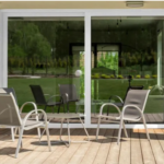 Baie vitrée coulissante alu avec volet roulant 215x240 blanc Premium 120
