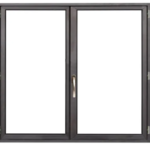 Fenêtre ouvrant à la française alu H125cm X L100cm cm, gris ant., 2 tirant droit