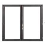 Fenêtre ouvrant à la française alu H95cm X L120cm cm, gris ant., 2 tirant droit