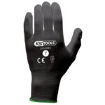 Gants microfibres noirs, T.7, 12 paires