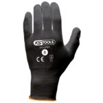 Gants microfibres noirs, T.8, 12 paires