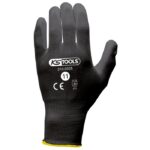 Gants microfibres noirs, T.11, 12 paires