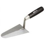 Truelle italienne ronde - lame acier - manche bois - 180 mm