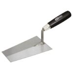 Truelle italienne carrée - lame acier - manche bois - 180 mm