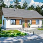 Vue extérieure d'une maison kit métallique 