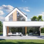 Vue extérieure d'une maison kit métallique