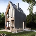 Vue extérieure d'une maison kit métallique