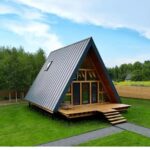 Vue extérieure d'une maison en A de 65m2