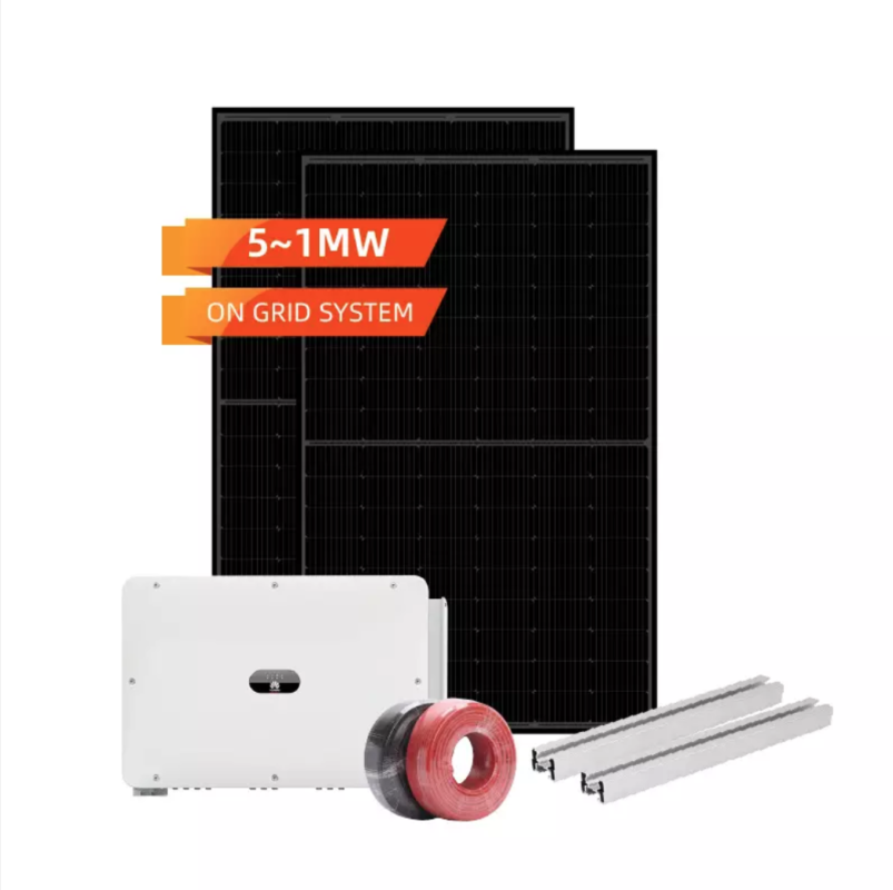 1-Installation du système d'énergie solaire sur maison. 2- Panneaux solaires sur le toit. 3-Onduleurs solaires de haute technologie 4. Accessoires d'installation énergie solaire 5. Graphique d'économie d'énergie avec système solaire