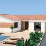 Vue extérieure de la maison en bois proposée