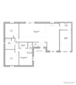 Plan intérieur personnalisable de maison bois (rez 100m2 habitable)